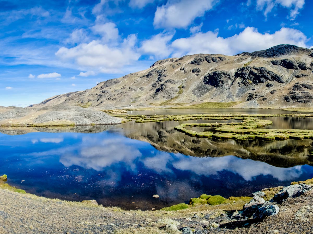 Panoramic view of the lake high in the Apolobamba mountains - image by V.Kronental