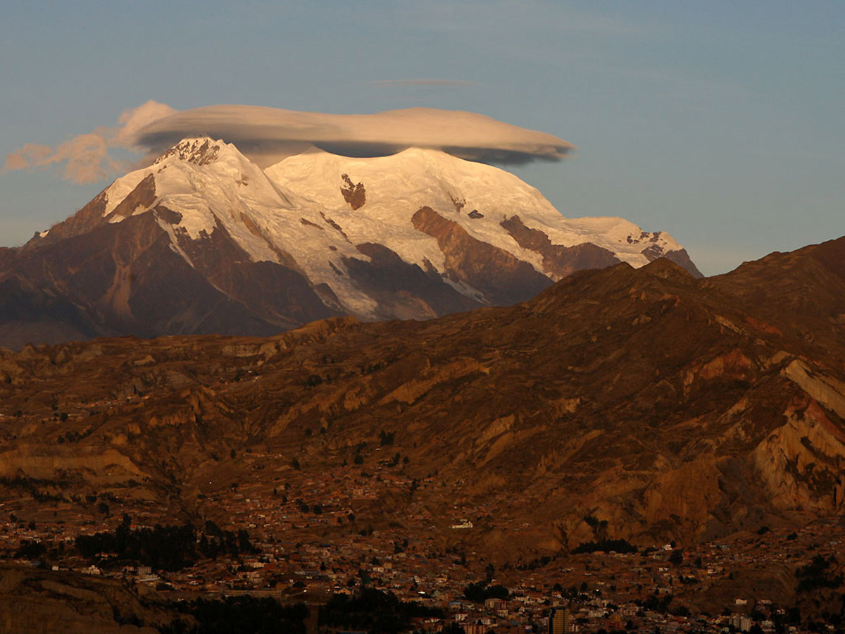 La Paz view from the above Bolivian Andes