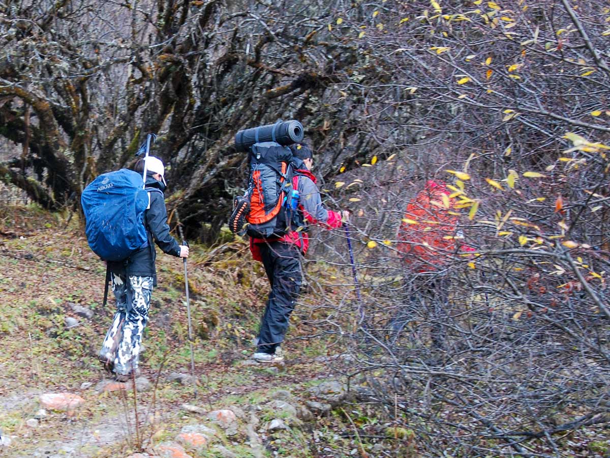 Trekking from Sigunianghan Shan to Bipenggou valley in China