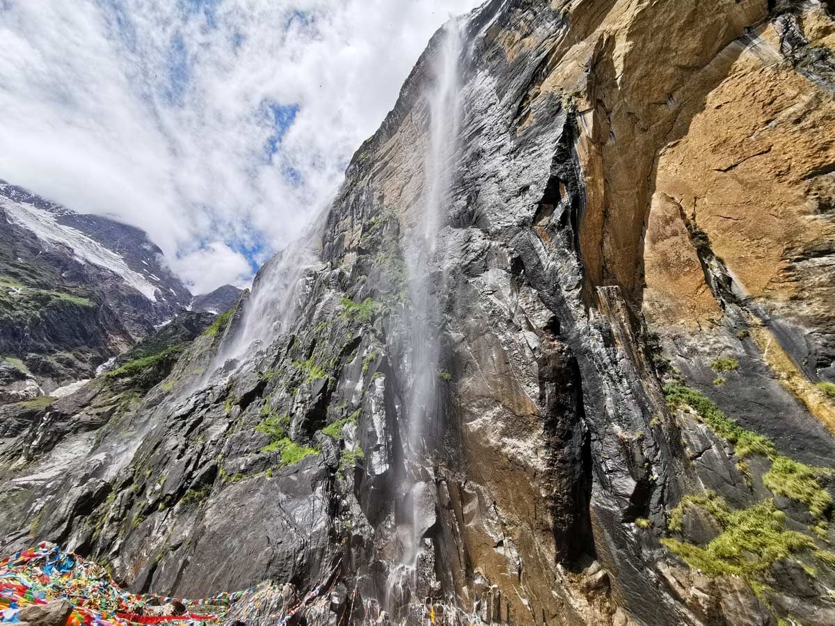 Holy Waterfall of Meili Xueshan seen along trekking tour through China