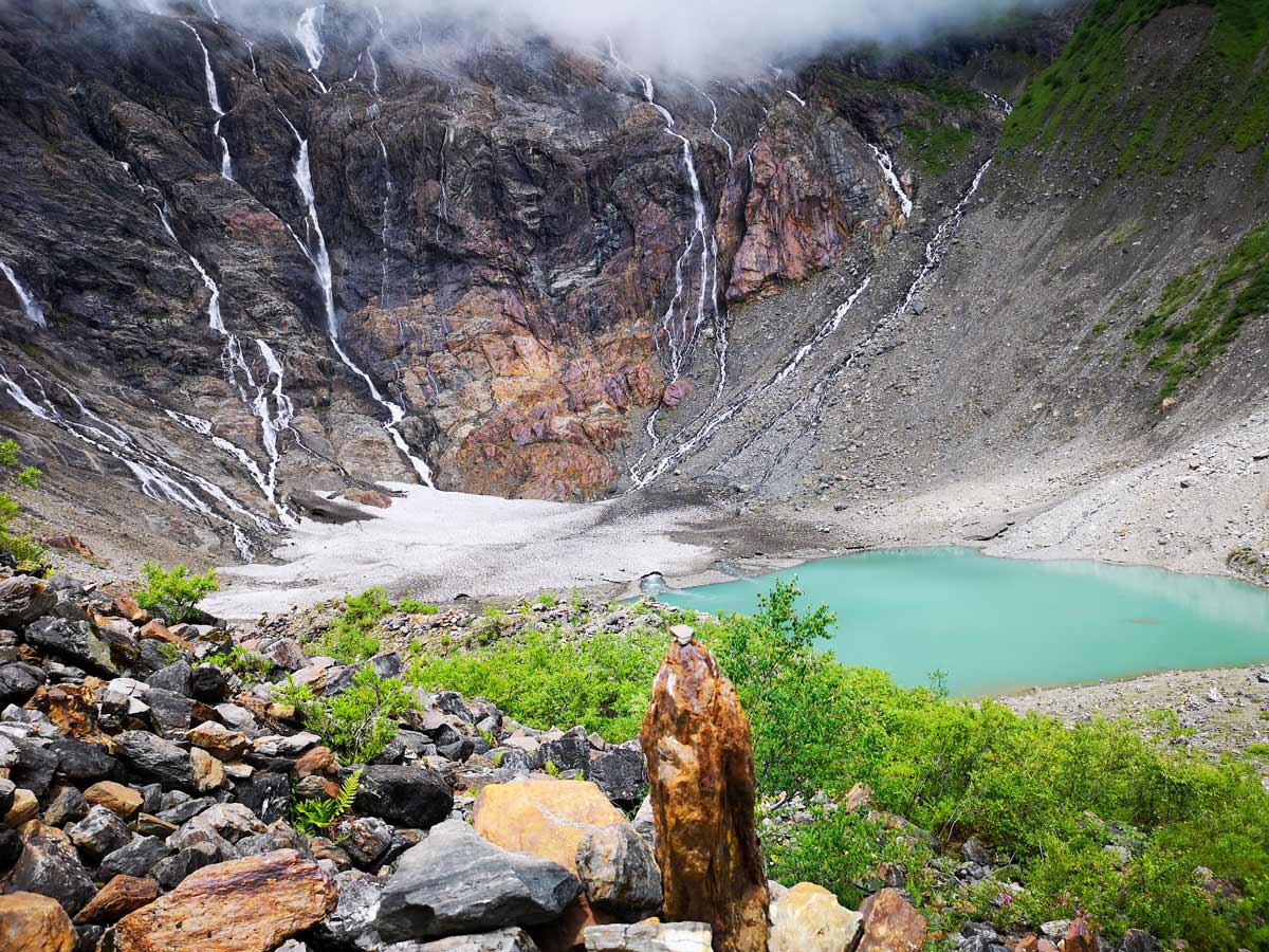 Ice Lake in Meili Xueshan seen along trekking tour through China
