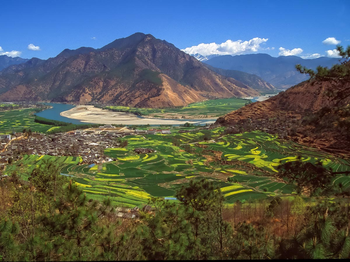 The First Bend of Yangtze River in Shigu seen along trekking tour through China