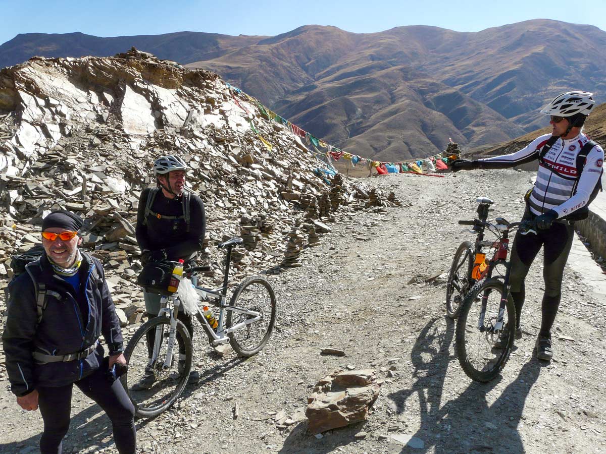 Mount Everest Base Camp destination along mountain biking tour in Tibet