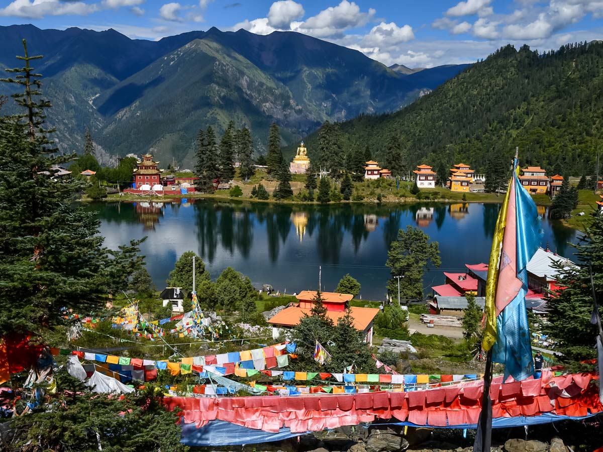 Tsoka Monastery by Tsoka Lake Tibet
