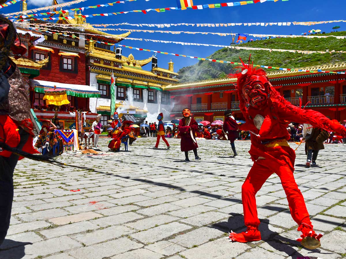 Tibetian Tagong Mask Dance Festival in West Sichuan