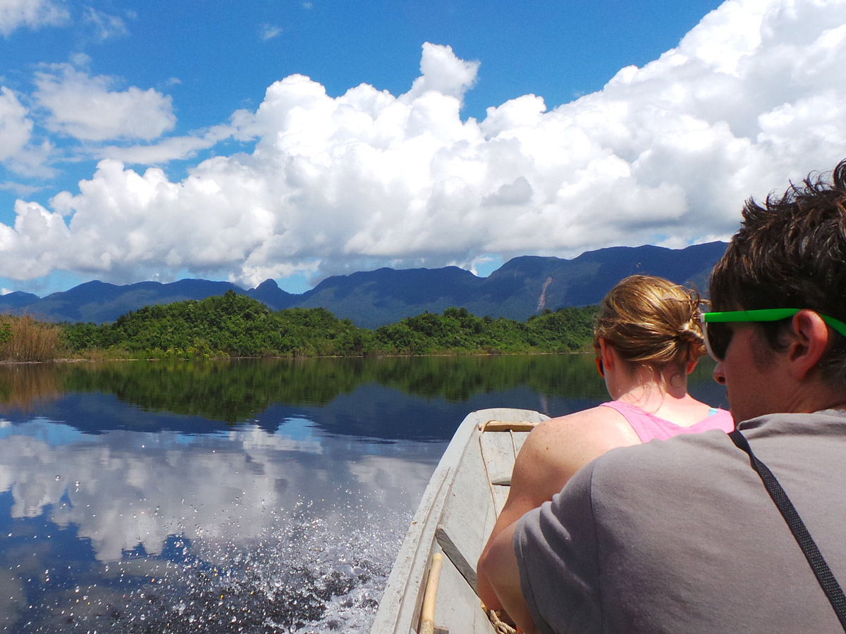 Boat ride along Sarawak Rainforest Adventure tour in Malaysia