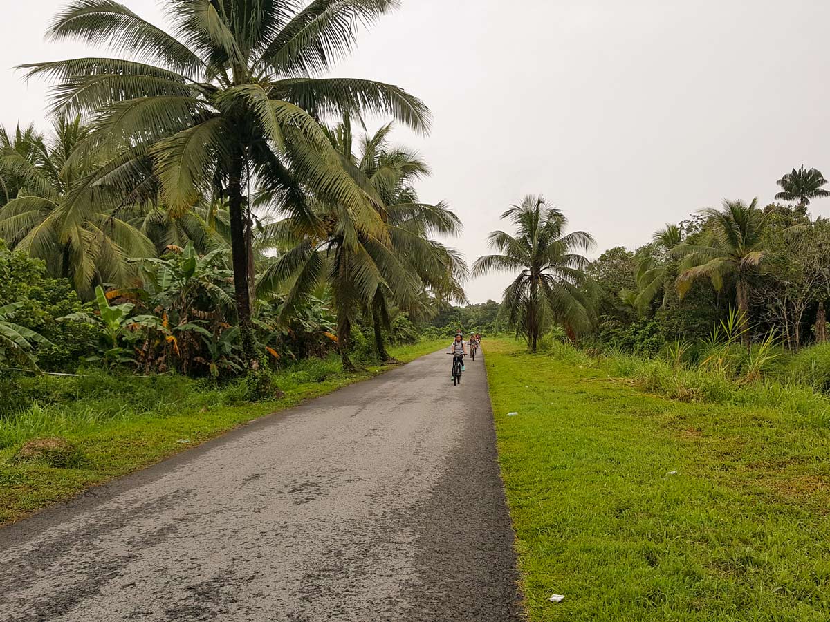 Tourists on Malaysia Borneo and Island bike tour