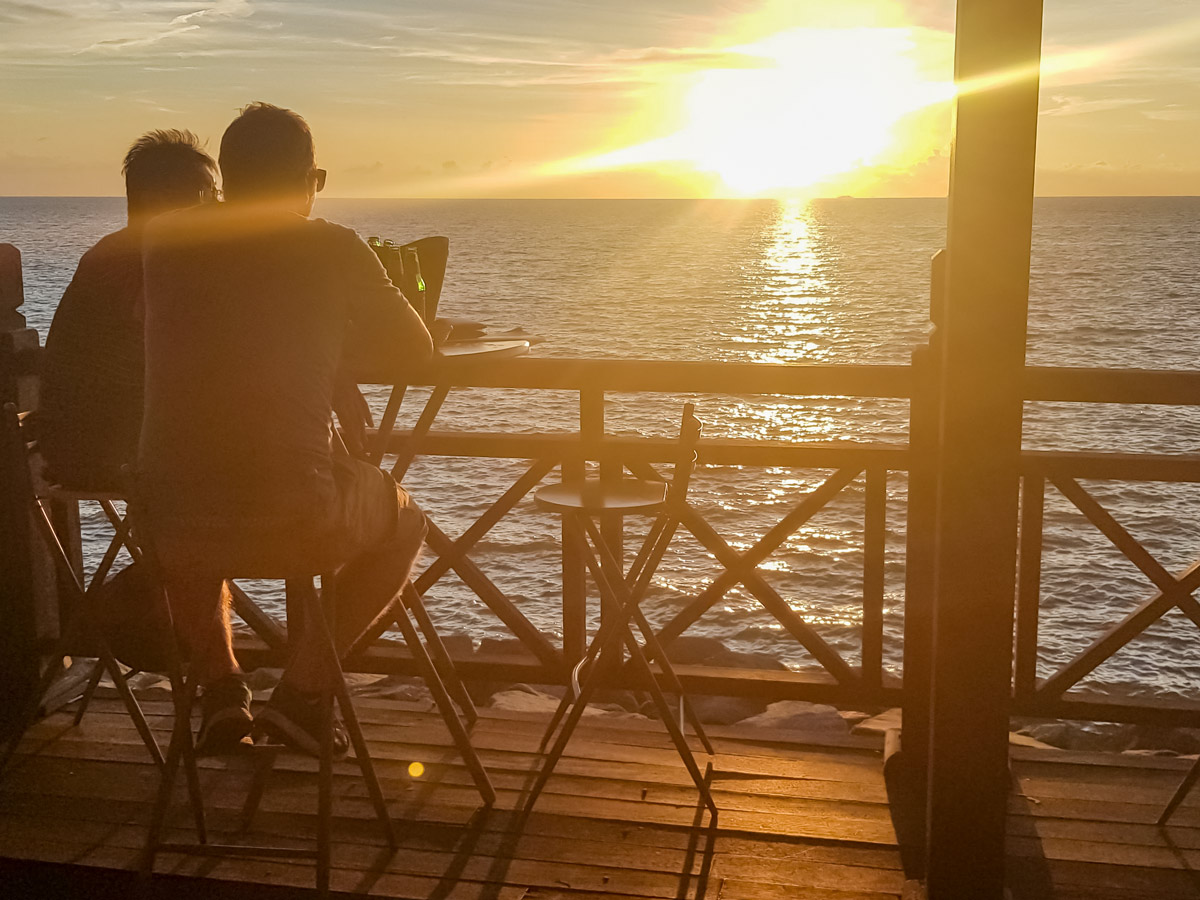 Beautiful sunset seen along Trans Borneo road bike tour Malaysia