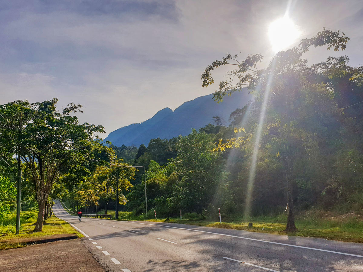 Sunrays cycling along Trans Borneo road bike tour Malaysia