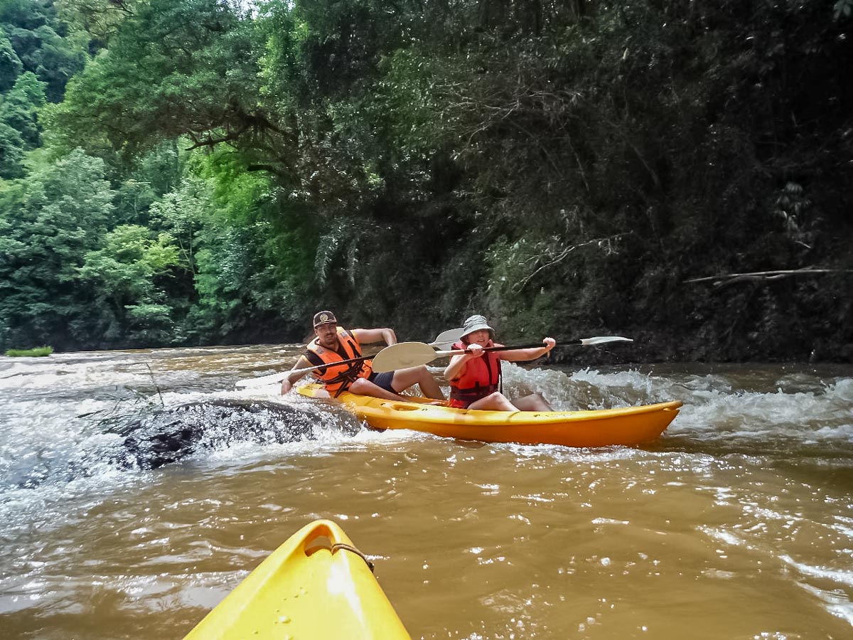 Kayaking in Malaysia on Sarawak Rainforest Adventure tour