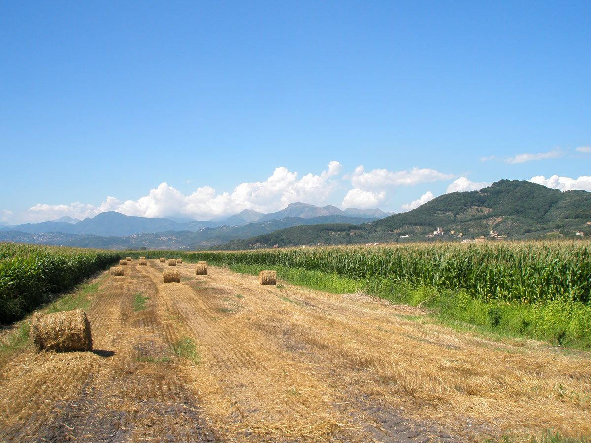 Mountain views along the Via Francigena in Italy