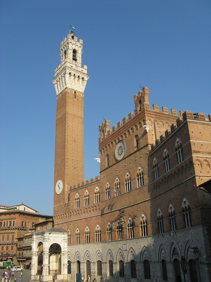 Palazzo Publico in Siena self-guided biking tour of Via Francigena Siena to Rome