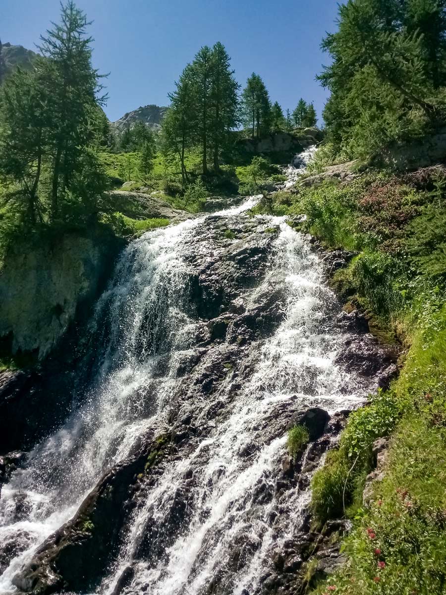 Mountain waterfalls seen along Neolithic tour France