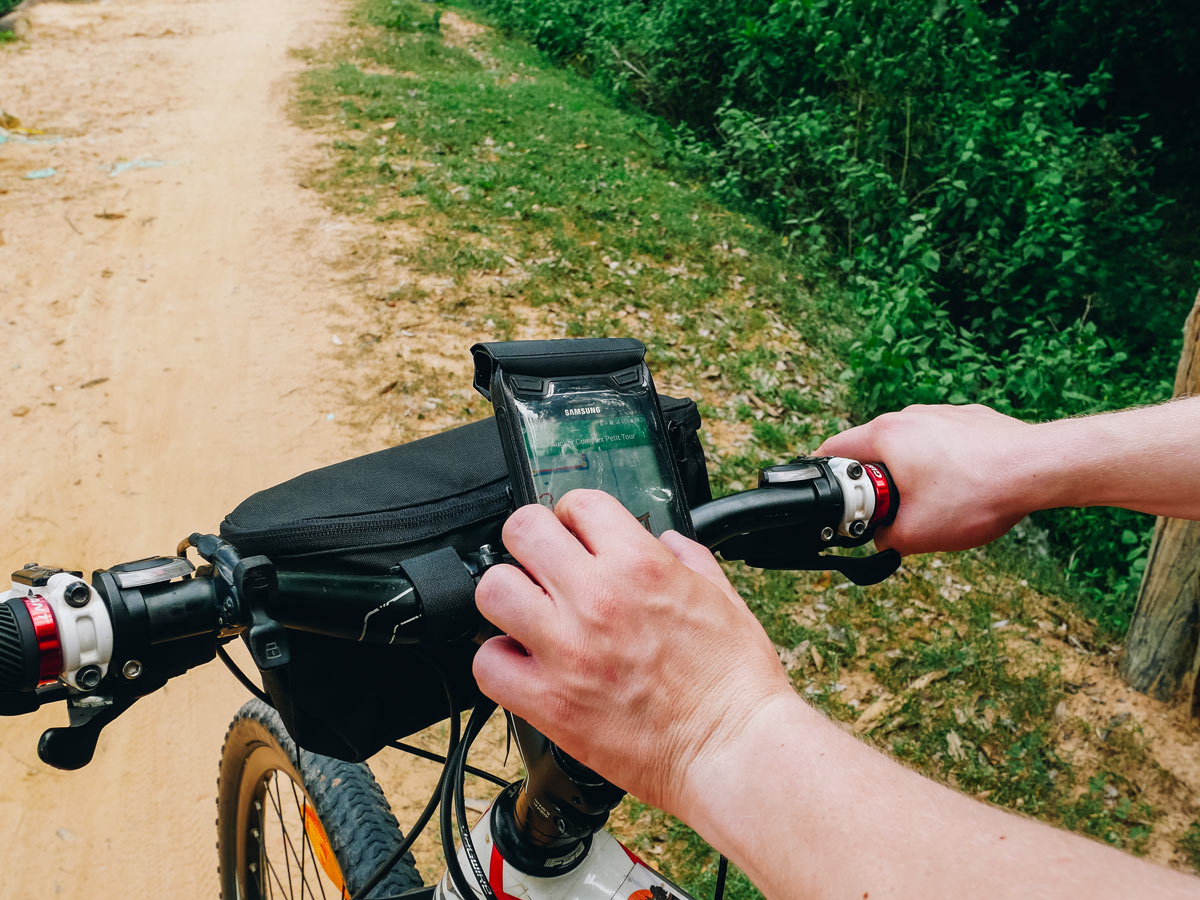 Following the route of the self-guided biking tour from Phnom Penh to Angkor Wat