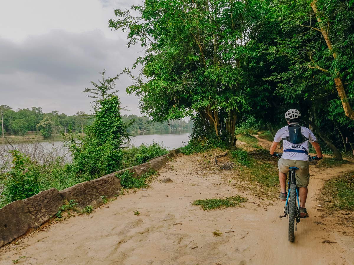 Biking the dirt road in Cambodia