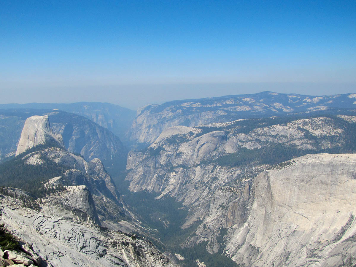 Looking at Yosemite valley from the above