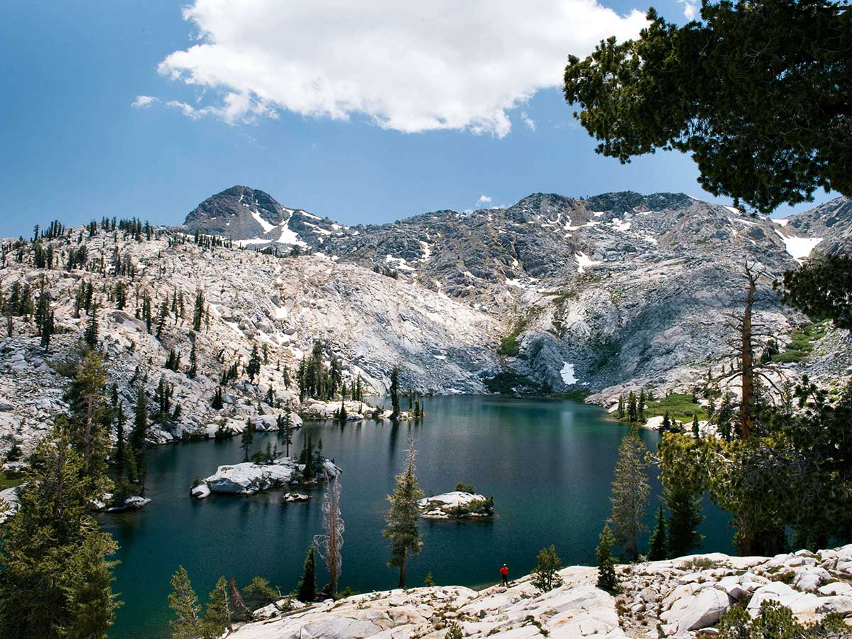 Blue lake, seen on Hiking in the High Sierra tour