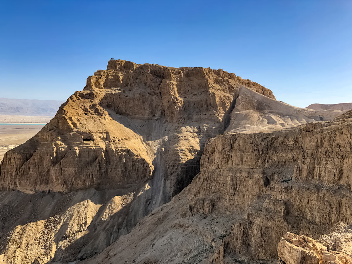 Masada North beautiful rock formations seen hiking multiday trek in Israel