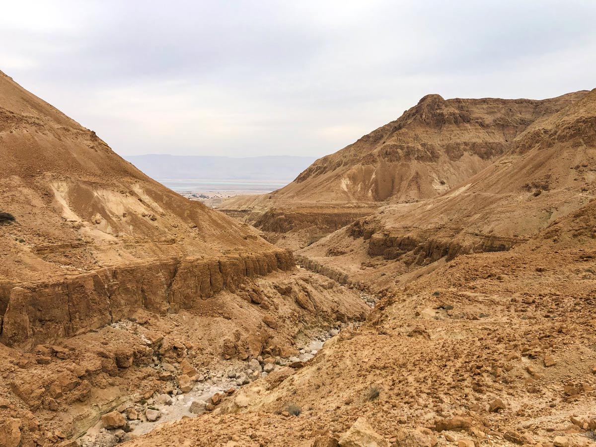 Zeelim Canyon along hiking trek from Masada to Ein Gedi Israel