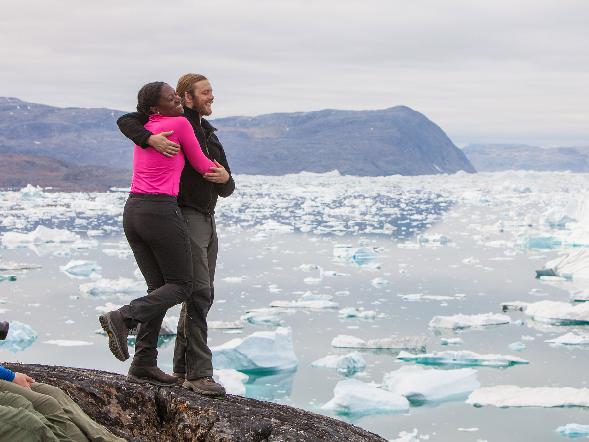 Two hikers enjoying the views on Ultimate Iceland and Greenland Tour