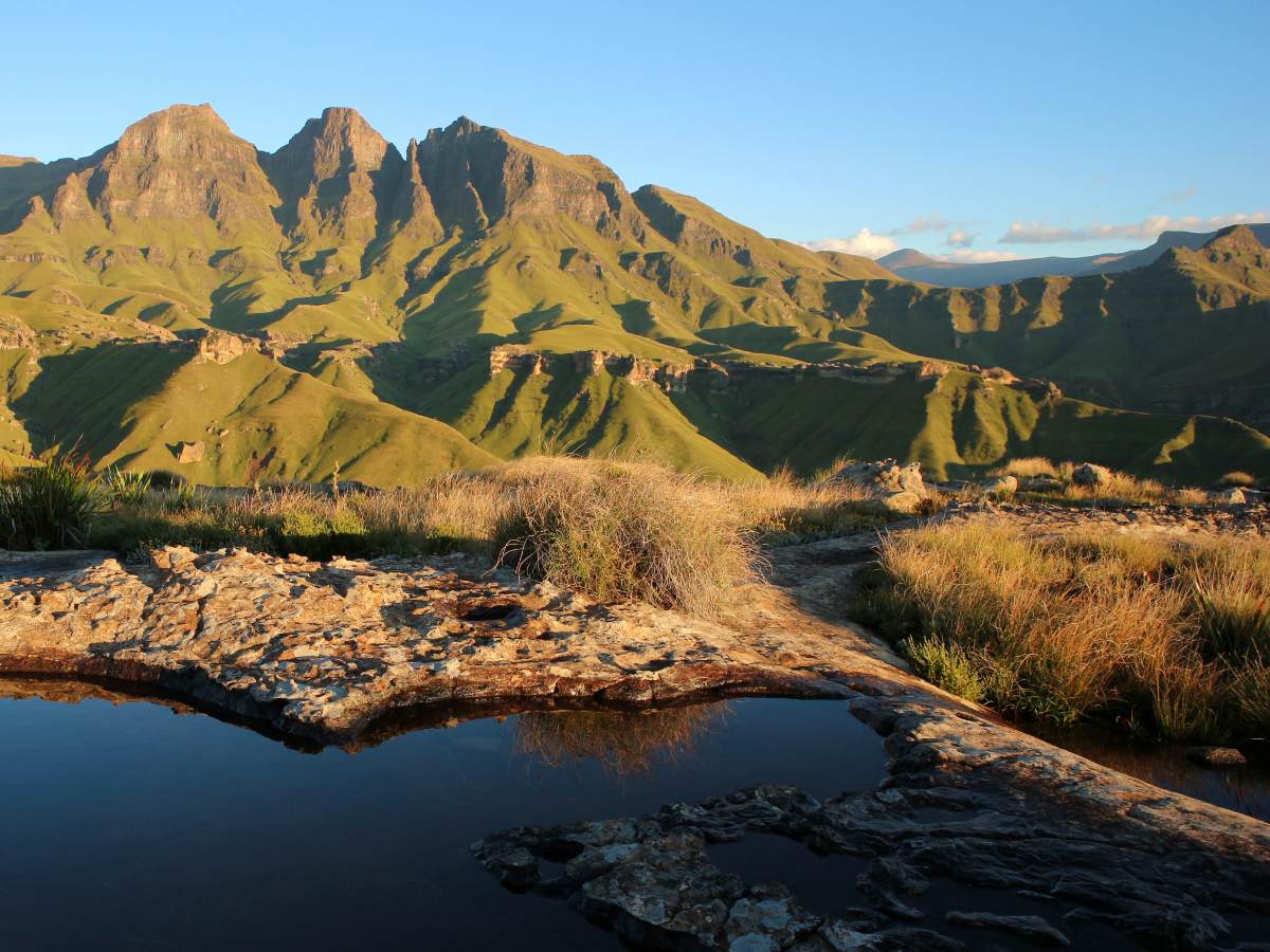 Drakensberg Mountains in South Africa seen on Country tour