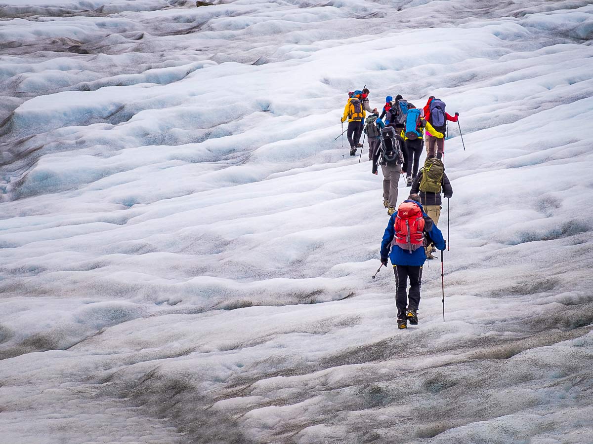 There are 2 glaciers to cross along the route