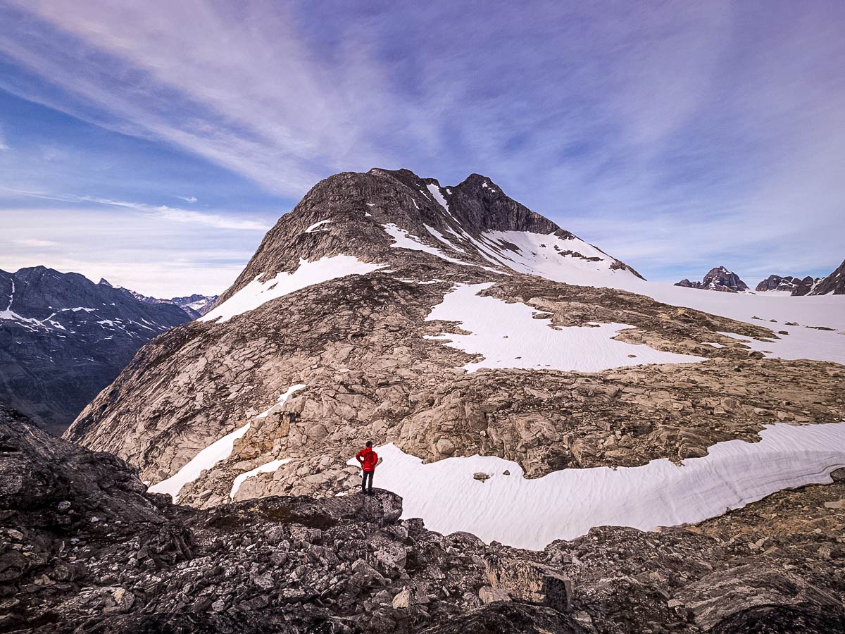 Admiring the view near the Tasiilaq Mountain Hut Greenland