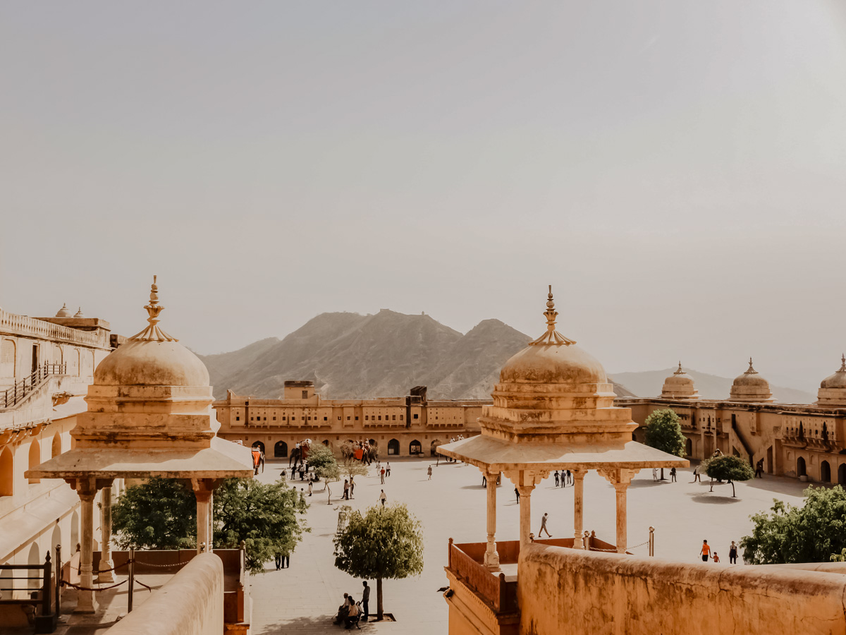 Amber Fort in Jaipur India seen touring India