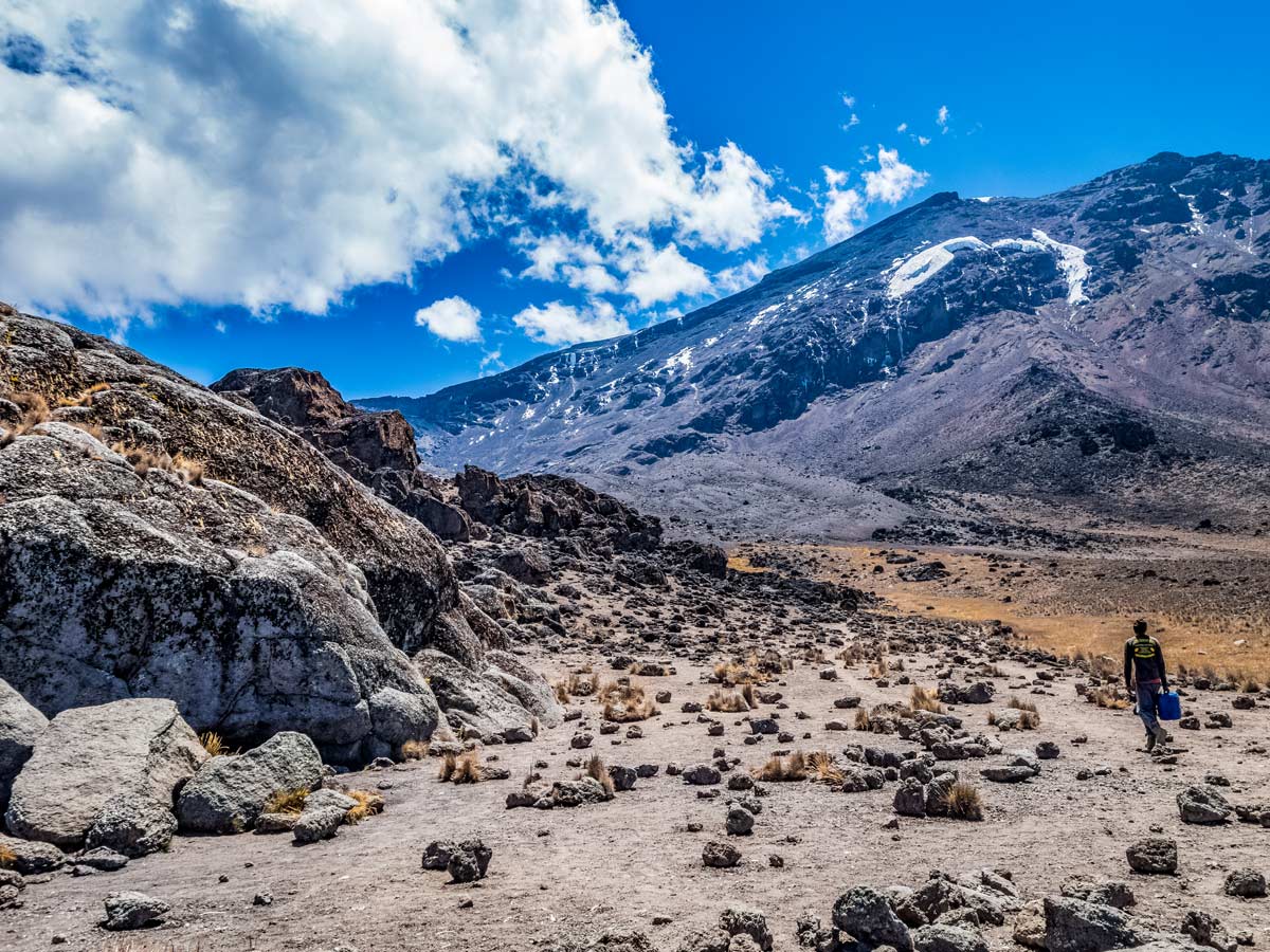 Machame trail through beautiful mountains in Tanzania