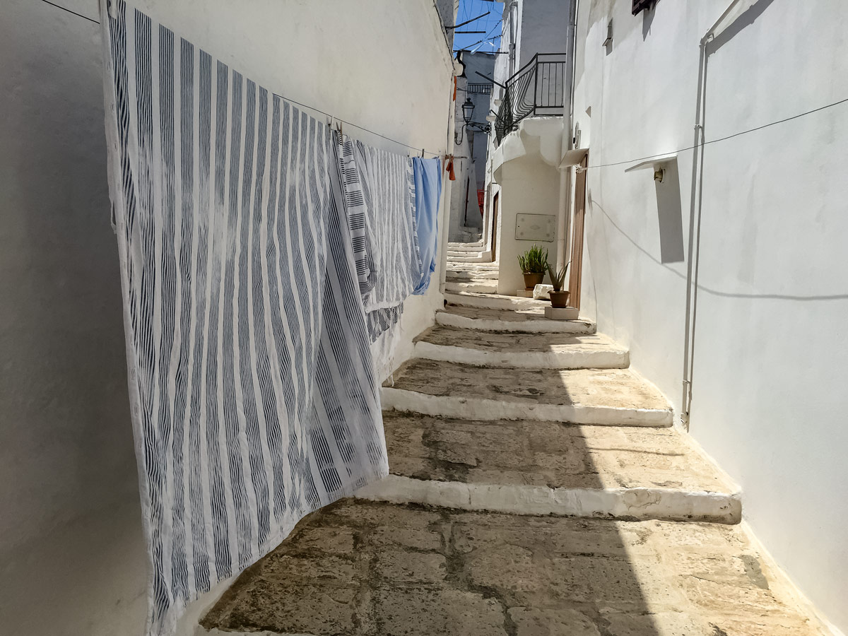 Ostuni White City seen cycling Itria Valley Italy bike tour