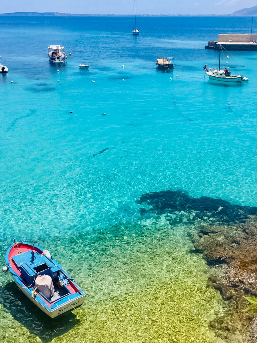 Harbor Levanzo Western Sicily Walking Holiday Italy