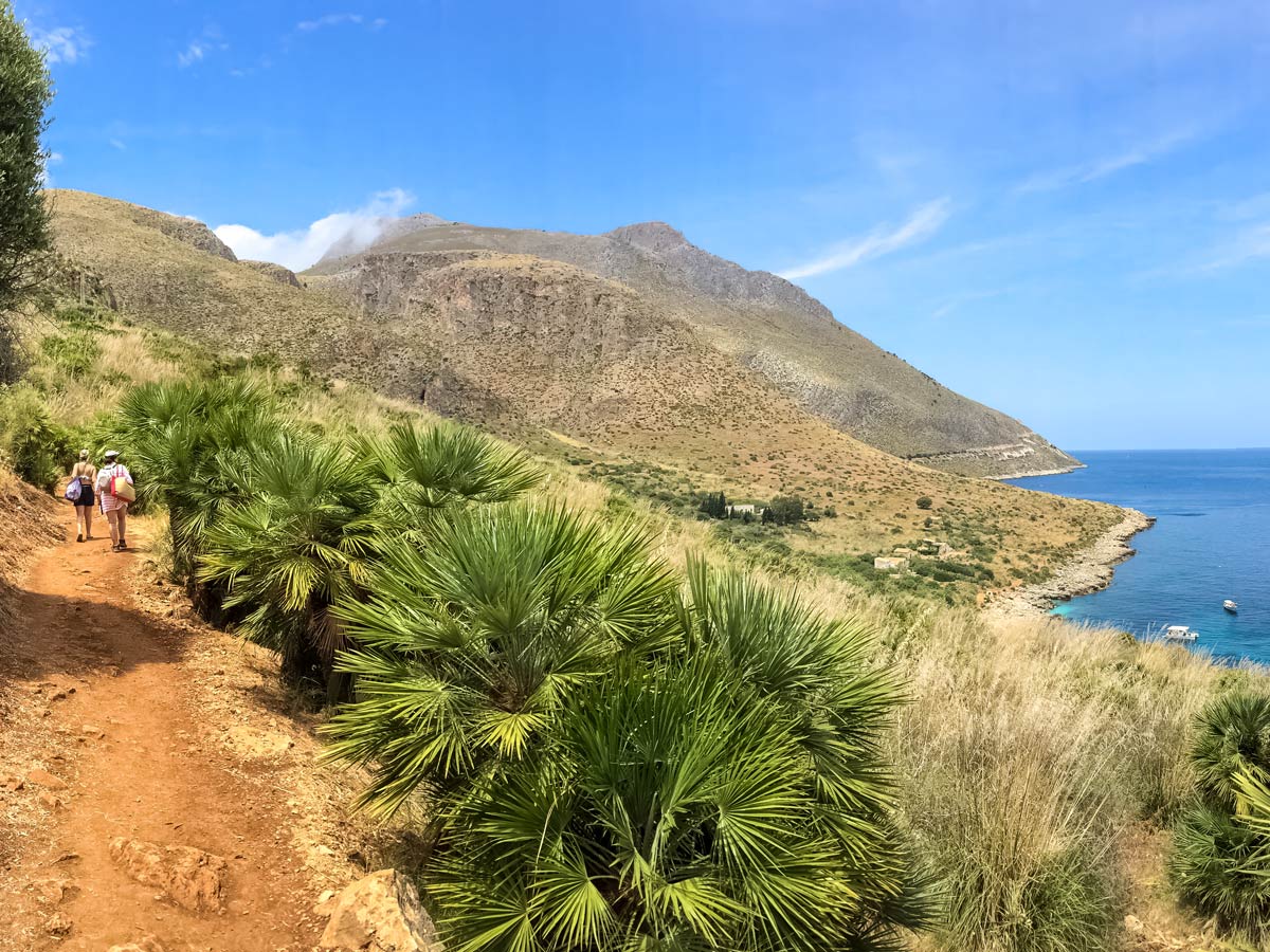 Coastal hiking trail Zingaro Western Sicily Walking Holiday Italy