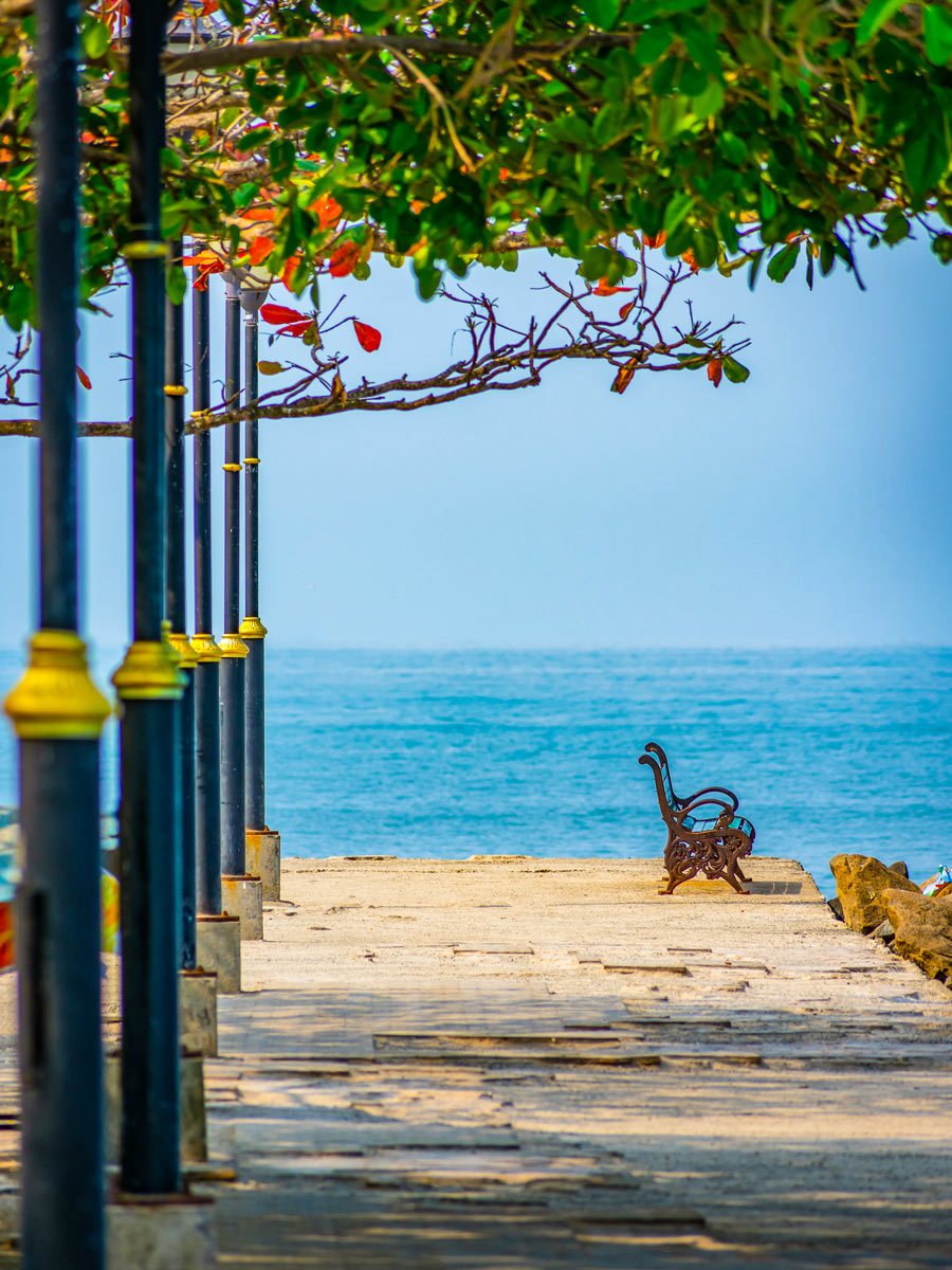 Oceanside walkway Cochin Kerala India