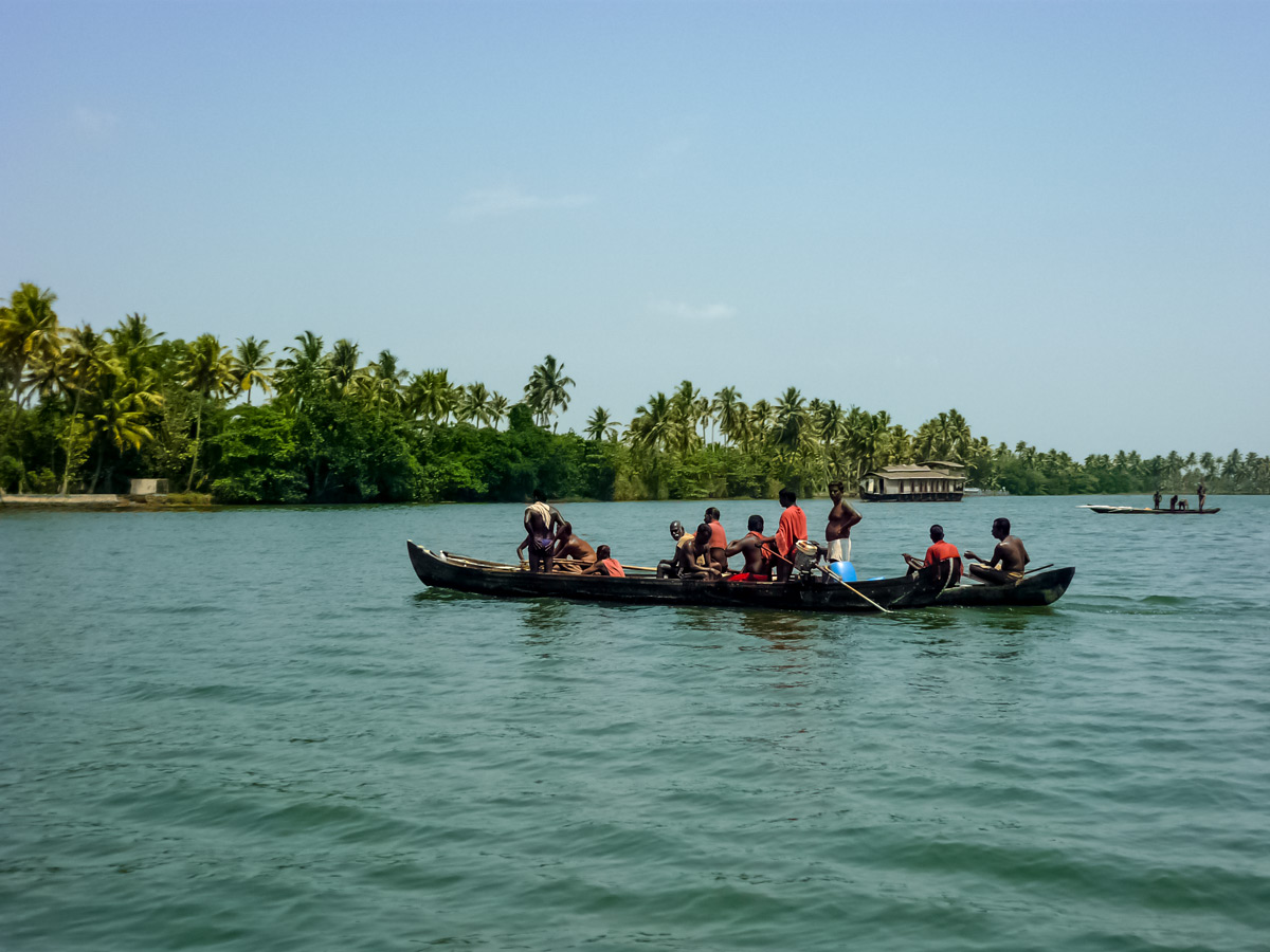 Boat Transportation Vembanad Lake Kerala India