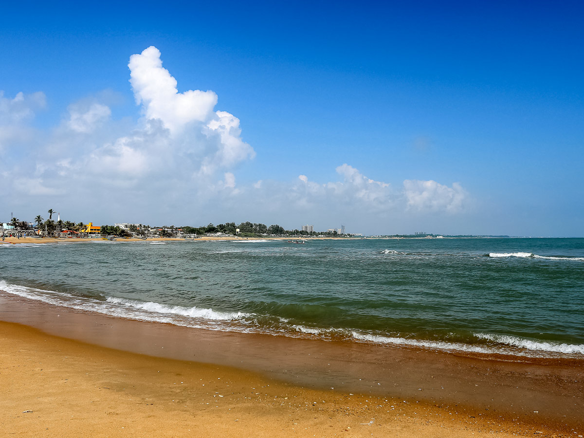 Kerala India beach town ocean bay