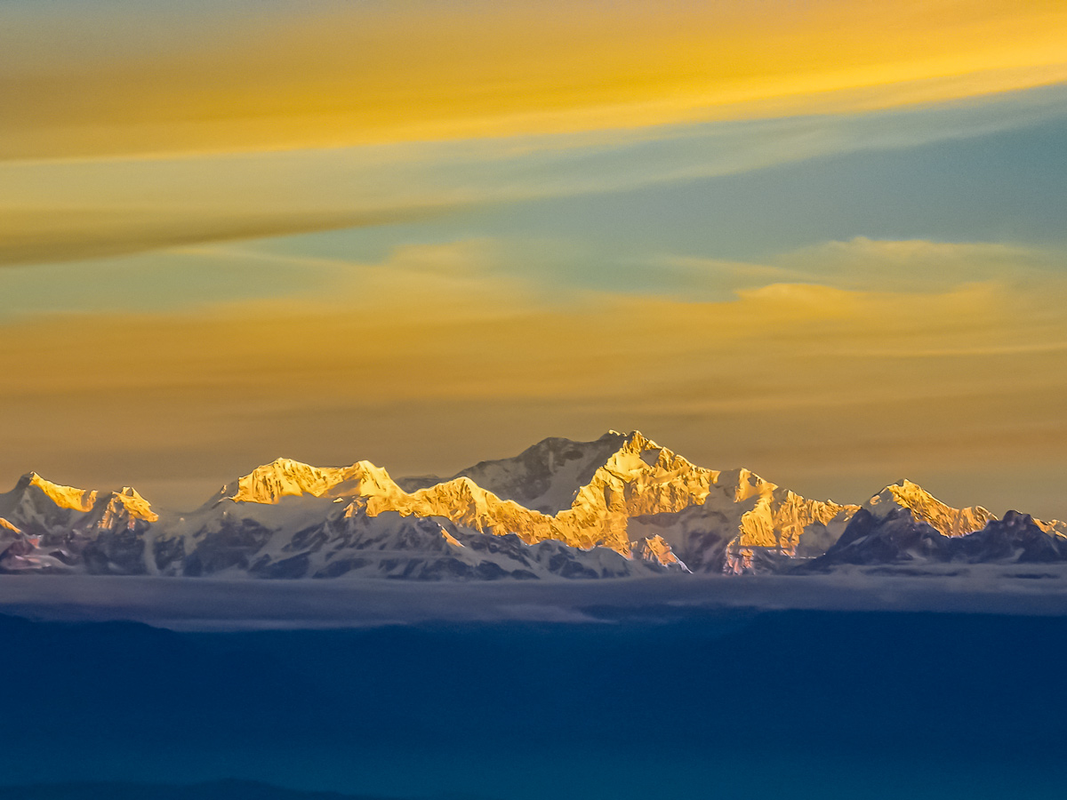 Mount Kanchenjunga seen from the Tiger hills Darjeeling West Bengal India
