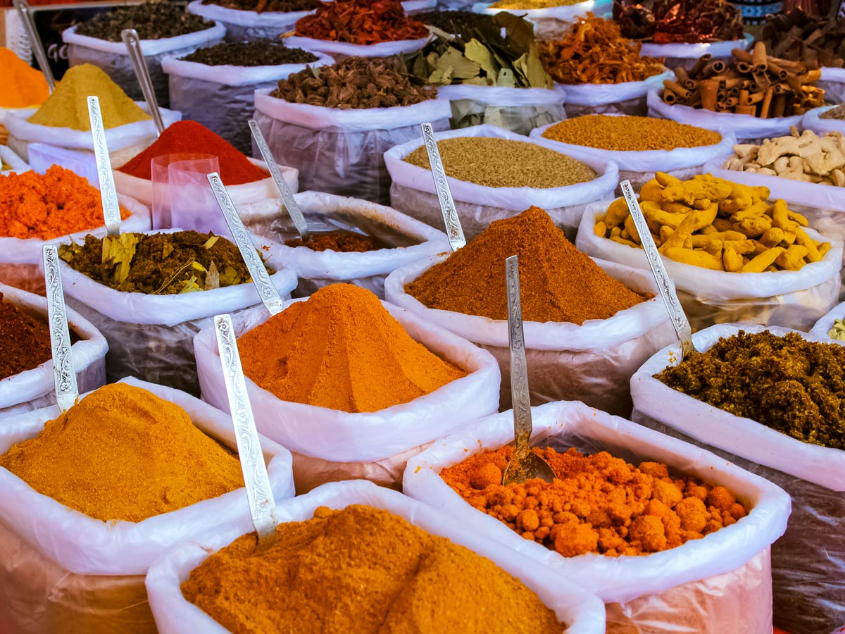 Spices in the markets of Kerala India