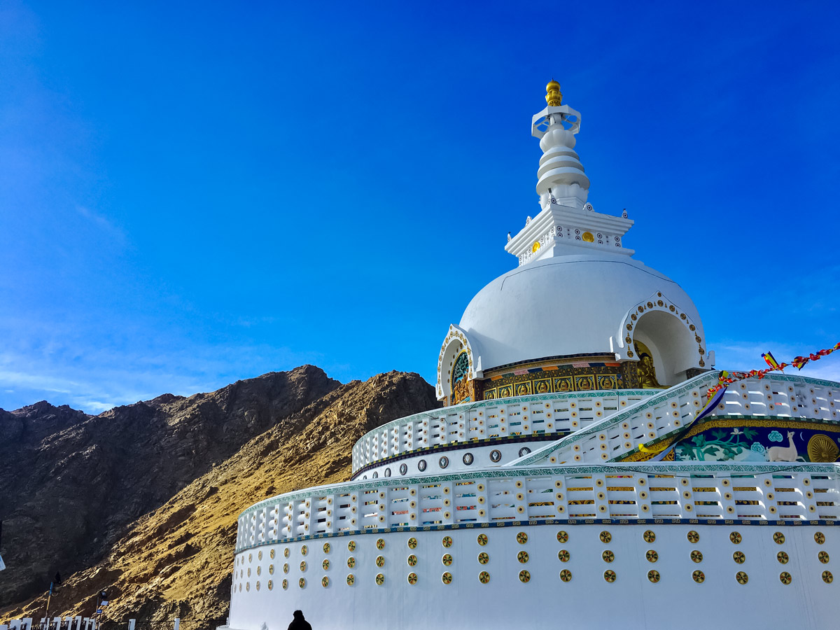 Shanti Stupa in Leh India Lamayuru trekking adventure