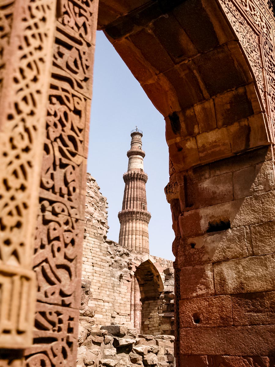 Qutab Minar tower monument landmark Delhi India adventure safari tour