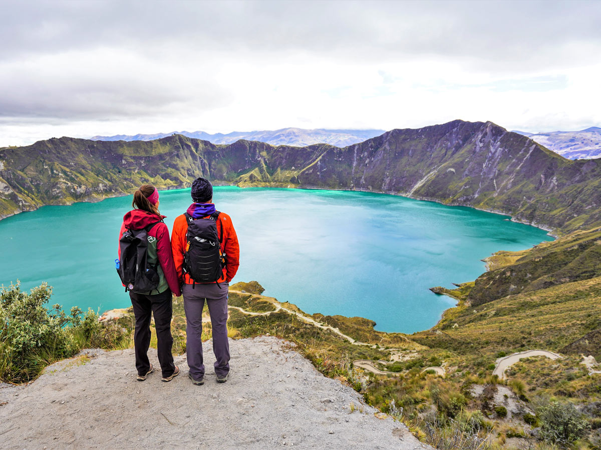 Beautiful lake hiking trekking adventure tour Peru Ecuador