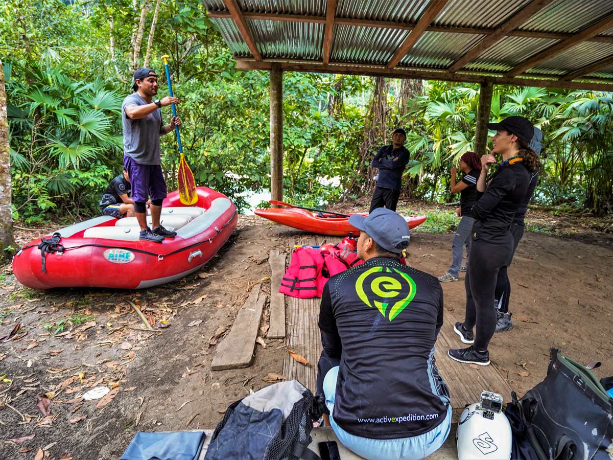 Learning river rafting safety multisport adventure tour photo Peru Ecuador