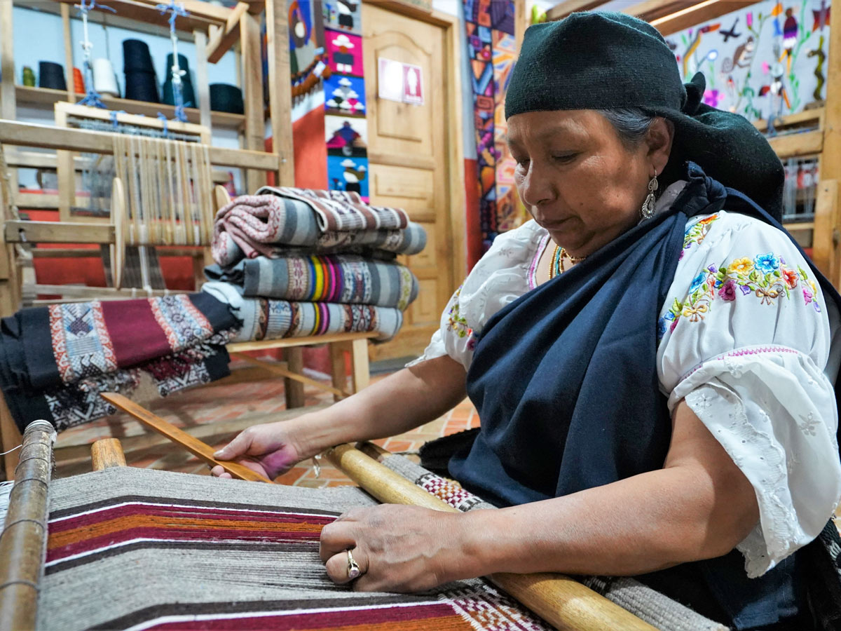 Traditional loom weaving