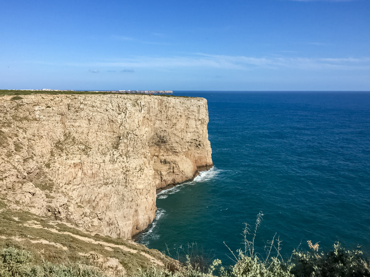 Portugal cycling tour rock bluffs cliffs above the ocean