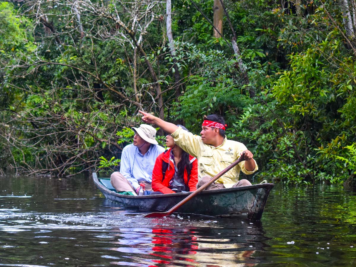 Amazon boat sightseeing camping expedition Peru