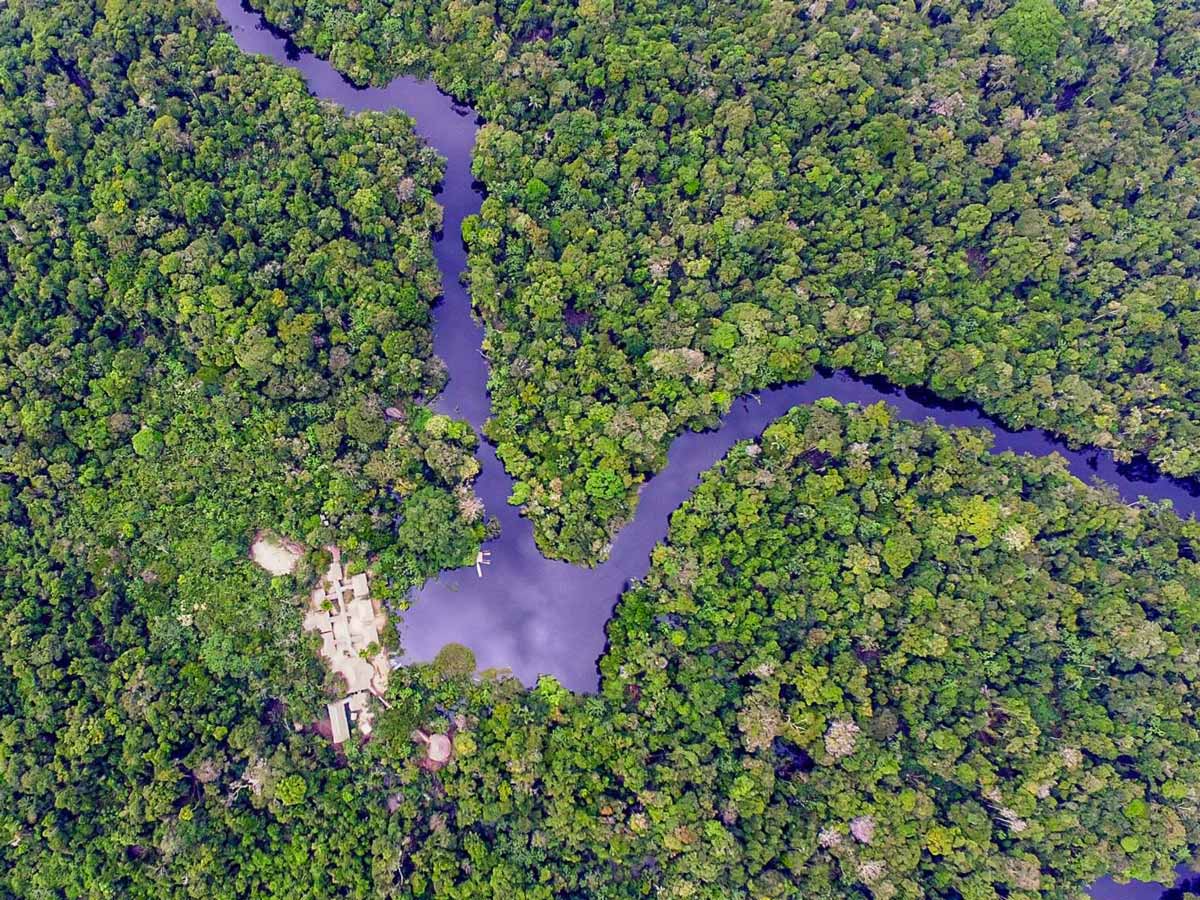 Remote base camp lodge Peruvian Amazonia survival training expedition