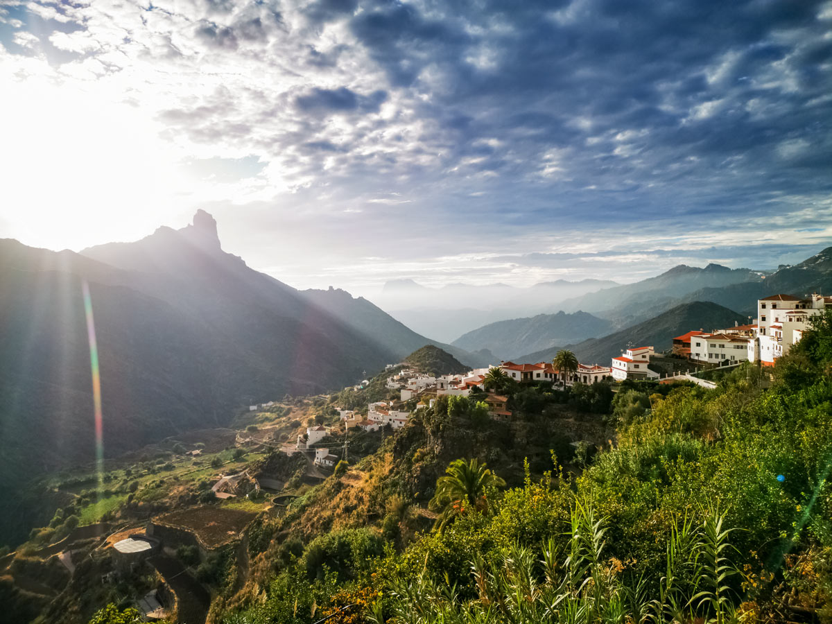 Bentayga beautiful valley village hiking coast mountains Spain