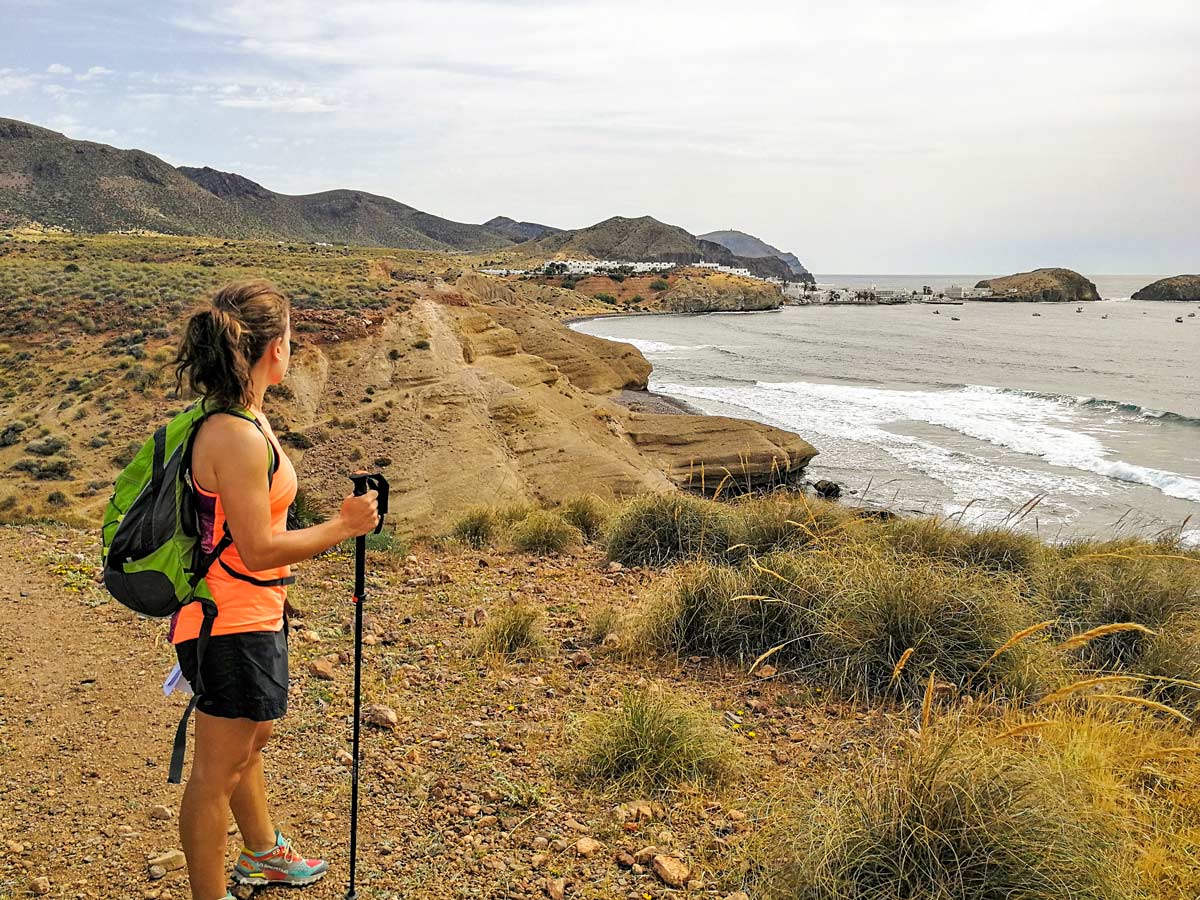 hiker on the beach