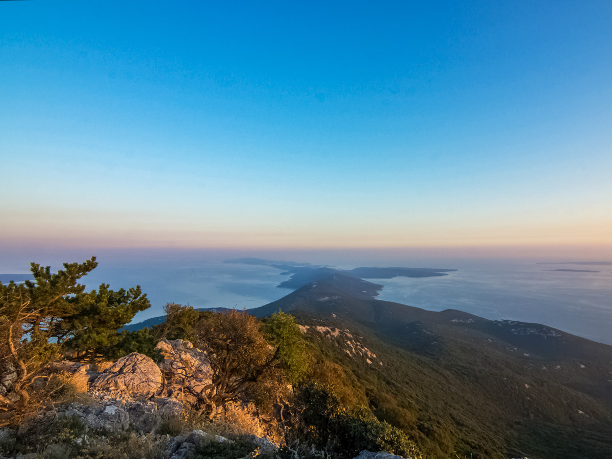 Colourful Mediterranean sunset hiking walking adventure tour Croatia