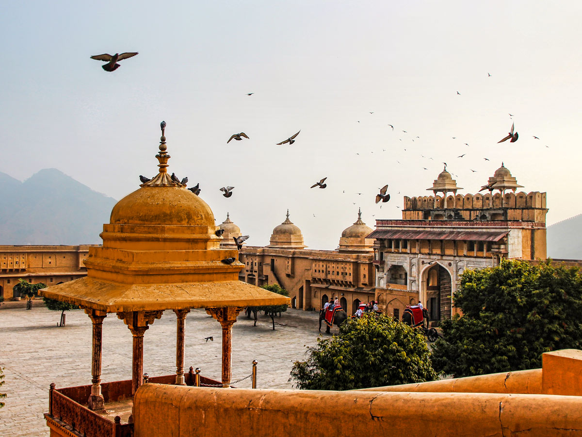 Beautifoul amber fort near jaipur city in india rajasthan