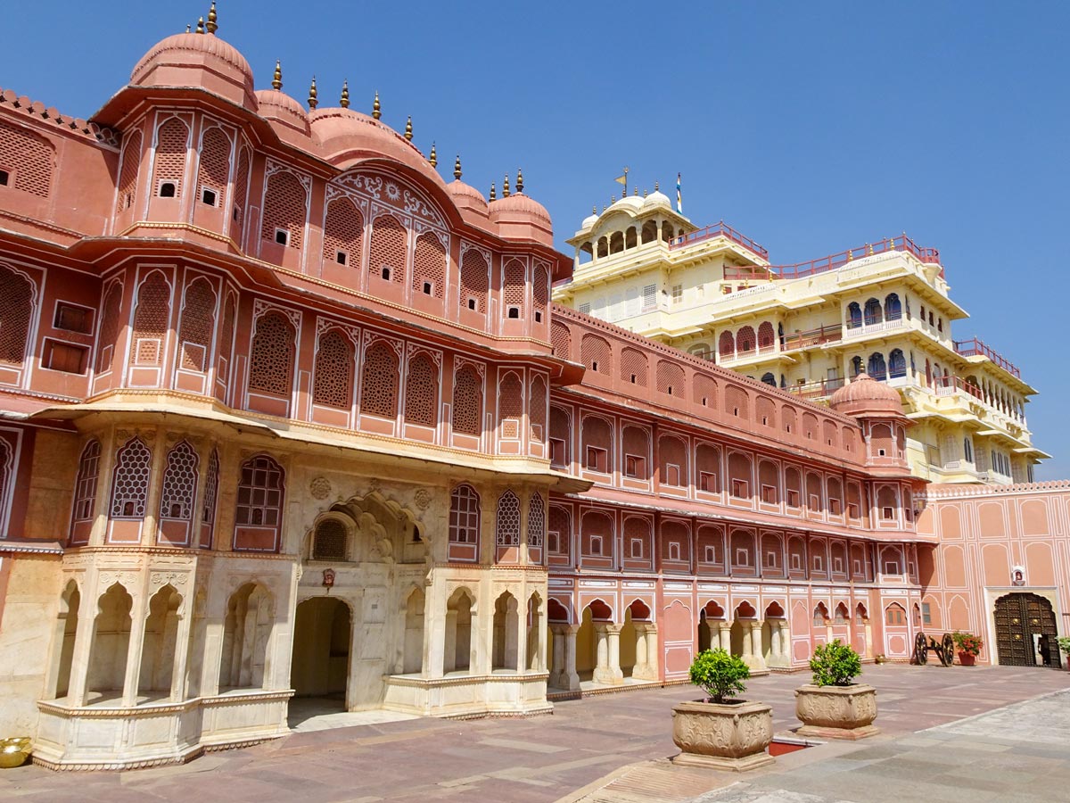 City palace in jaipur during the sunny day